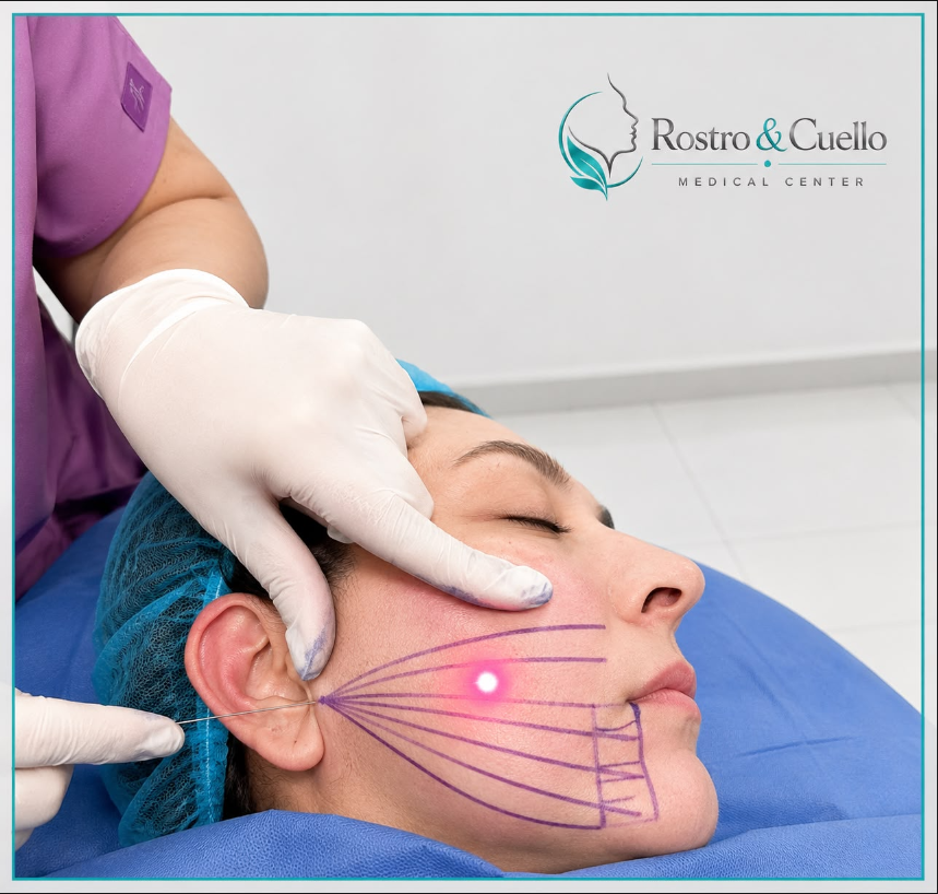 Endoláser en el contorno facial